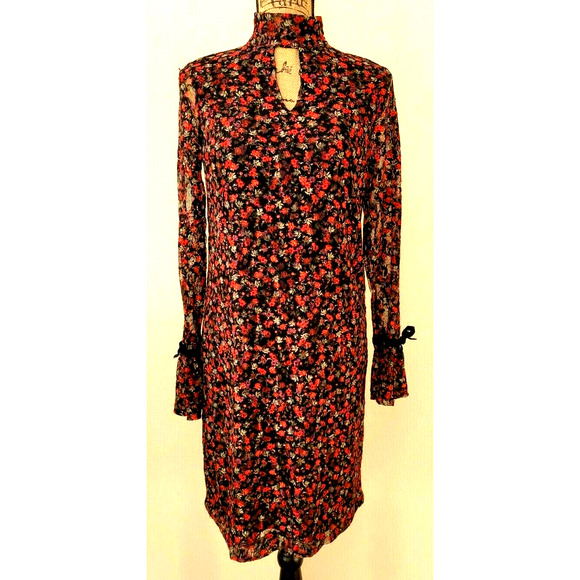 Libby Edelman Dress Shift Floral Lace Stretch - Picture 1 of 6